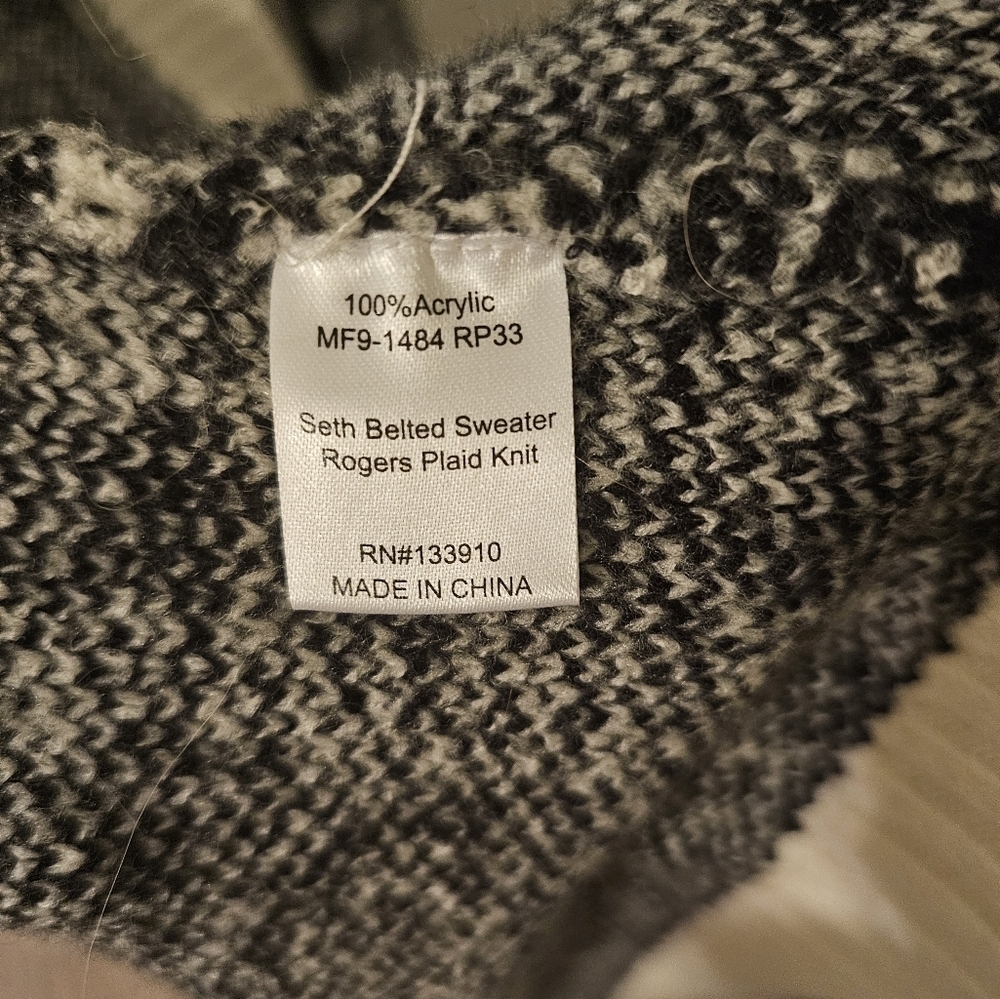 Show Me Your Mumu Seth Belted Sweater Rogers Plaid Knit Size XS - Picture 3 of 7